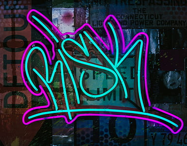 Risk neon graffiti lamp thumbnail