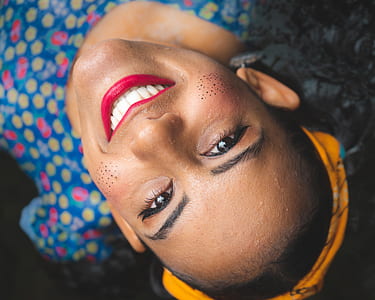 high-angle of woman in blue top thumbnail