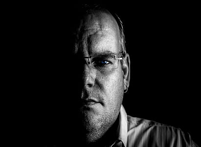 grayscale photography of man's face thumbnail