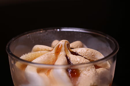 White Ice Cream in Clear Parfait Glass thumbnail