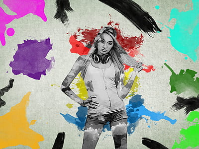 woman wearing headphones illustration thumbnail