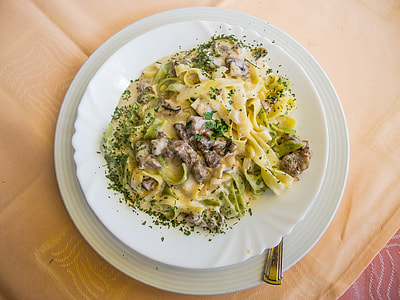 food on round white plate thumbnail