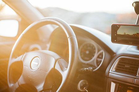 gray vehicle steering wheel thumbnail