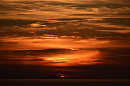 sunset, orange, sun, cloud thumbnail