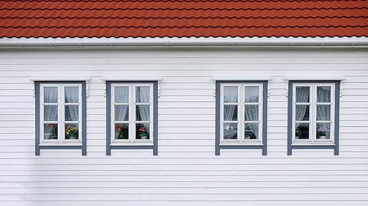 four white wooden windows are closed thumbnail