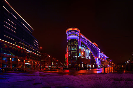 buildings lights during night thumbnail