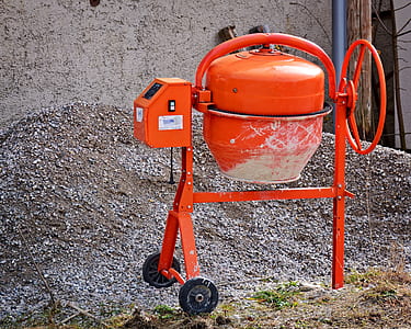 red concrete mixer on ground thumbnail