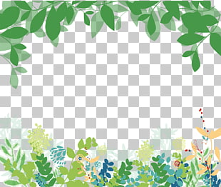 CorelDRAW , Green hand painted green leaf floral background, multicolored flowers and plants swags illustration PNG clipart