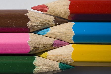 six assorted-color of color pencils thumbnail