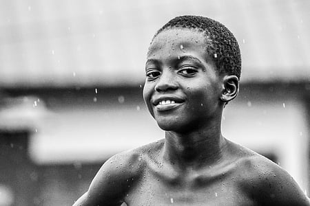 boy, smile, child, portrait, childhood, rain thumbnail