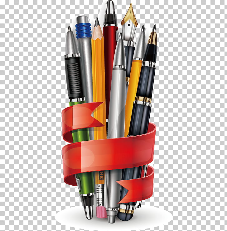 Pencil Stationery Paper, Stationery material, assorted-color pen illustration PNG clipart