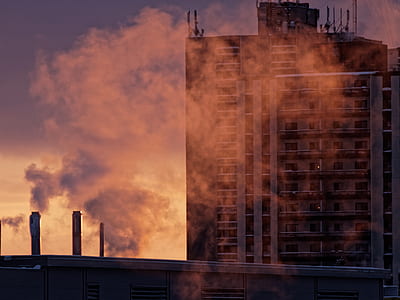 building covered with smoke thumbnail