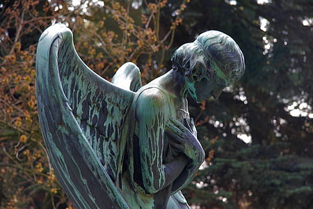 teal and gray angel statue thumbnail