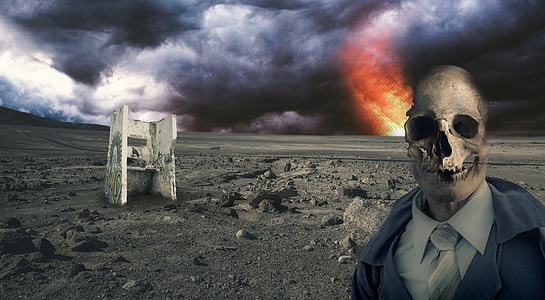 skull head human on gray soil thumbnail