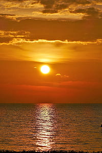 calm body of water during golden hour thumbnail