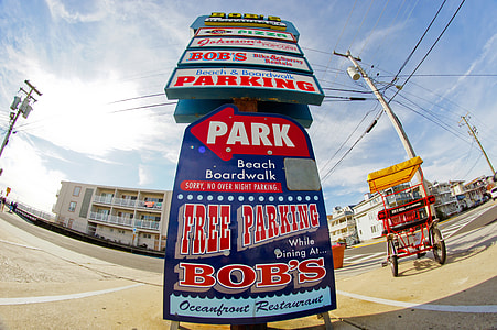 Fisheye photo Parking Lot Sign in City in Atlantic City, New Jersey thumbnail