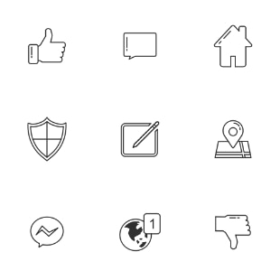 Facebook UI svg vector icon sets
