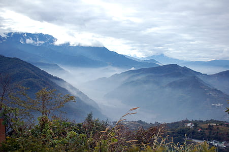 landscape, mountains, fog, hills thumbnail