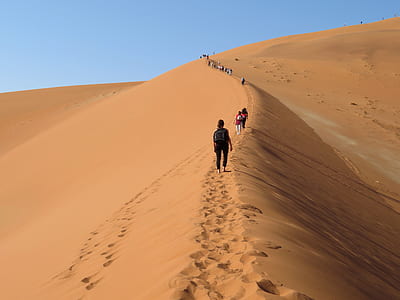 people walking on dune during daytime thumbnail