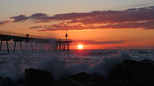 ocean waves at sunset thumbnail