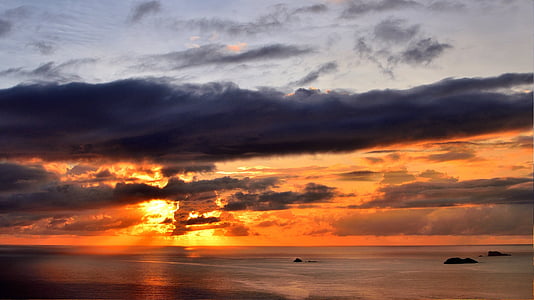 sunset under cloudy sky thumbnail