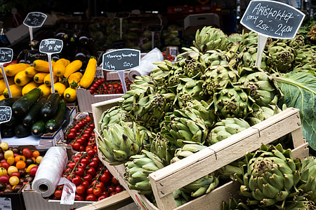 Artichokes at a farmers market thumbnail