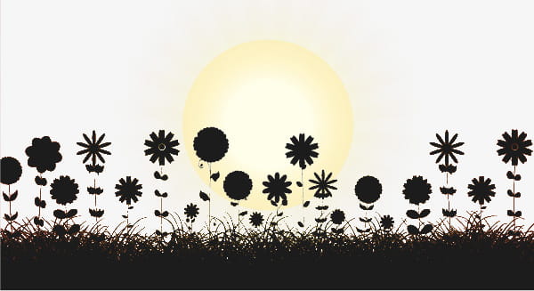 wildflower silhouette psd file