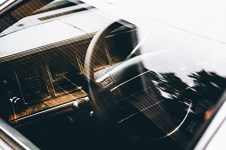 black car steering wheel thumbnail