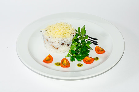 food arrangement in round white plate thumbnail