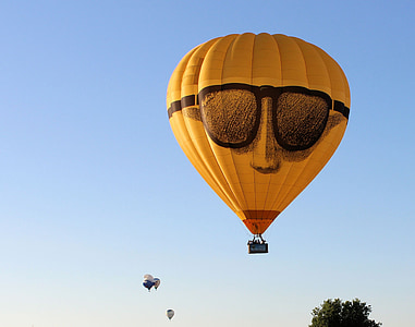 yellow and black emoji themed hot air balloon] thumbnail