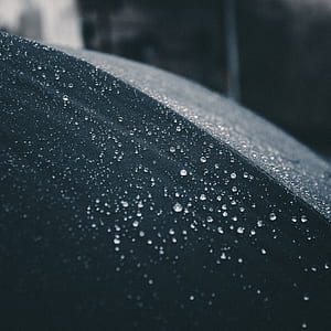 raindrops on black umbrella thumbnail