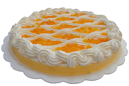 white and yellow icing-covered cake thumbnail