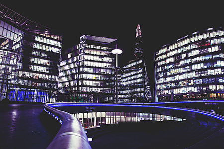 City shot by night of The Scoop at the More London development on the Southbank thumbnail