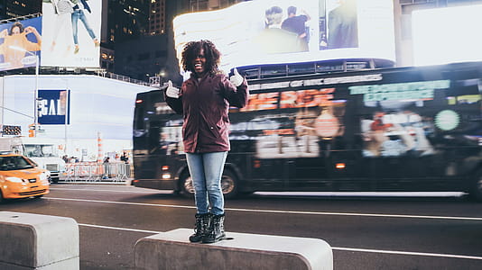 Woman Standing Near Road thumbnail