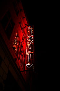 red and white Huset LED signage thumbnail