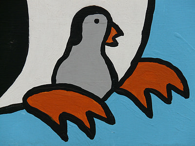 white penguin painting thumbnail