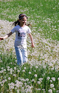 person, field, flowers, summer thumbnail