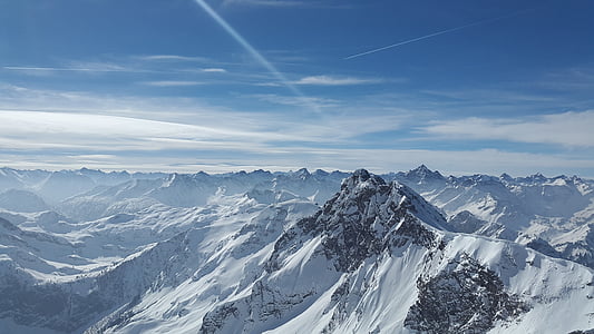 aerial photography of mountain covered with snow thumbnail