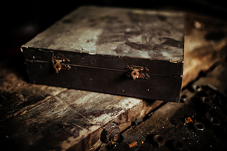 Old boxes in a workshop thumbnail