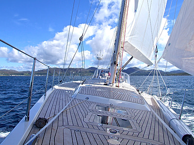 white and brown sailing boat on body of water during daytime thumbnail