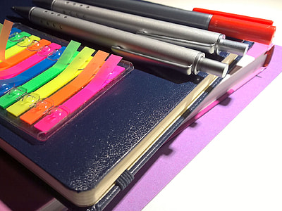 three pens on blue book thumbnail