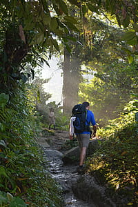 Man Walking on Muddy Trail thumbnail