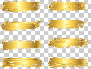 Ink brush, painted gold foil, eight brown stripes PNG clipart