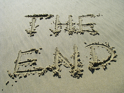 the end text written in the sand thumbnail