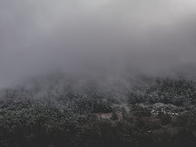 green mountain during foggy weather thumbnail