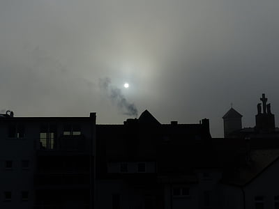 silhouette of houses during nighttime thumbnail