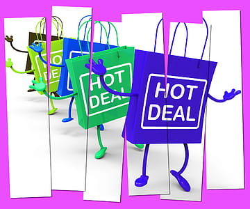 Hot Deal Shopping Bag that Shows Sales, Bargains, and Deals thumbnail