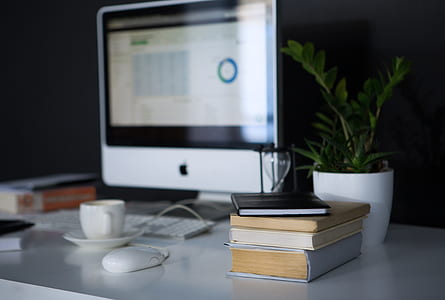 coffee, cup, books, desk thumbnail
