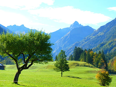 green field below mountains thumbnail