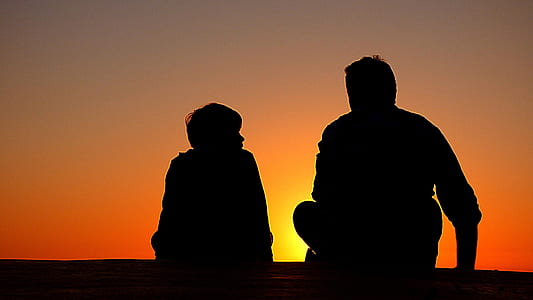 man and boy silhouette thumbnail